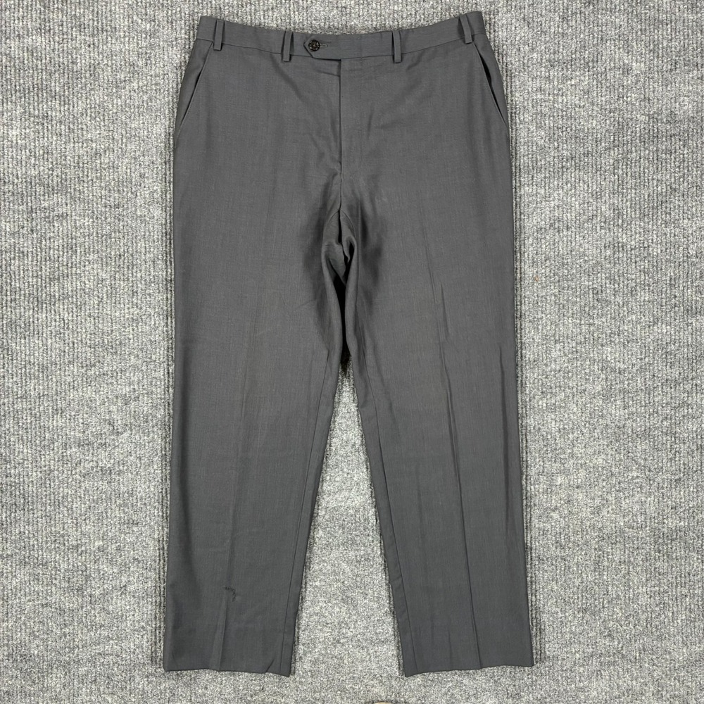 Ralph Lauren Mens Dress Pants‎ Size 36S Gray Flat Front Wool Blend Career Office